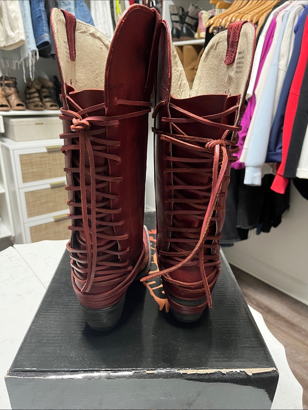 Freebird  Red Leather Western Cowboy Boots Warden - Picture 2 of 6